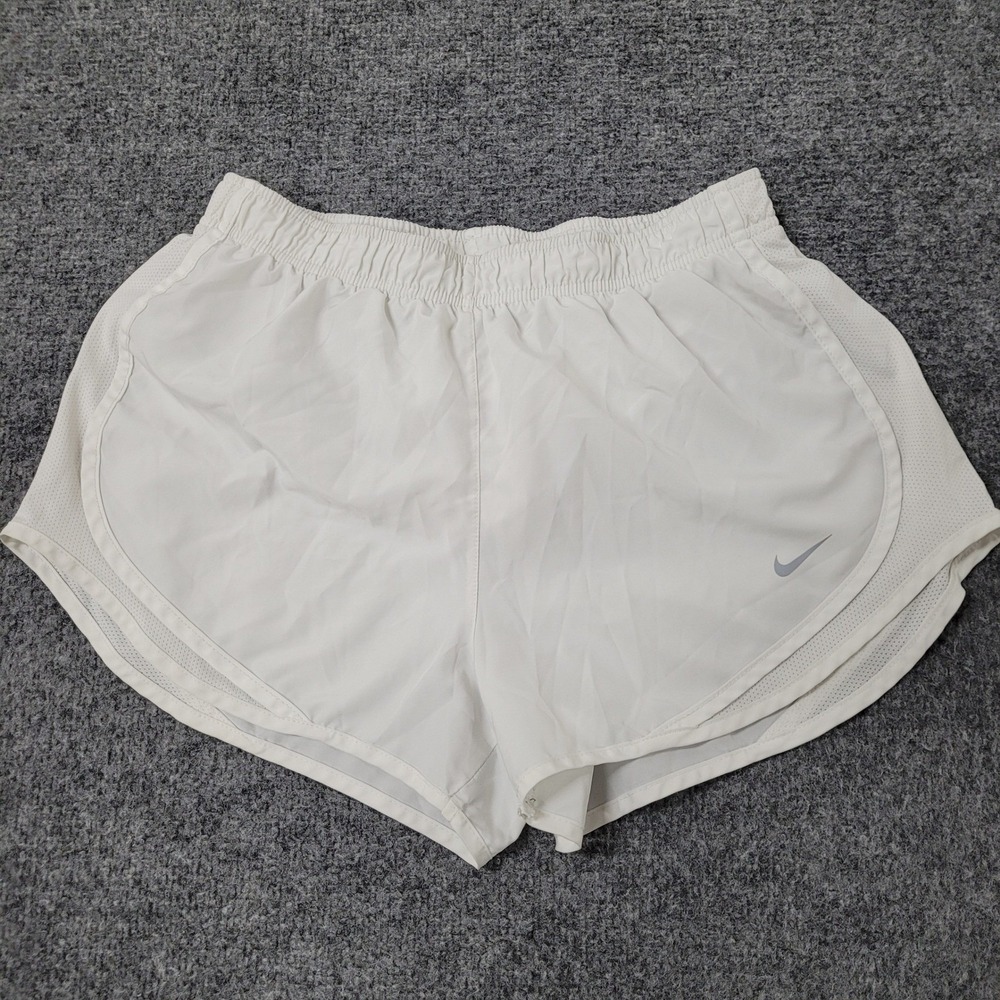 Nike Shorts Womens Size M White Dri-Fit Running Mesh Breathable Athletic 75771